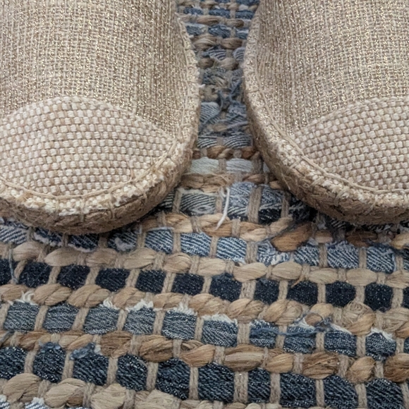 Hemp Rope Slingback Sandals 7.5 Espadrilles Beige Flats Neutral Loafers Summer B - Picture 6 of 9